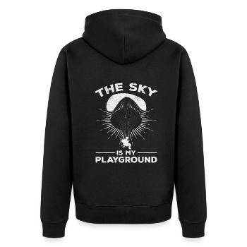 Le ciel est mon terrain de jeu - Funny Powered Paraglidi - Veste à capuche bio Premium Unisexe - noir - Dos - Nico (187cm)