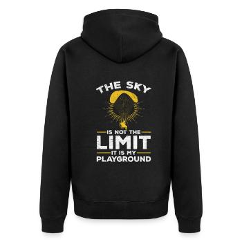 Paramotor Paramotoring Funny Powered Paraglider - Unisex Premium Organic Zip Hoodie - black - Back - Nico (187cm)