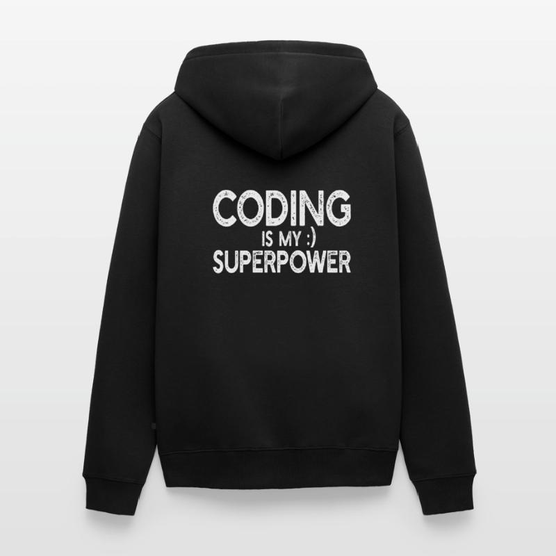Le codage est mon superpouvoir - Programmeur informatique Veste à capuche bio Premium Unisexe