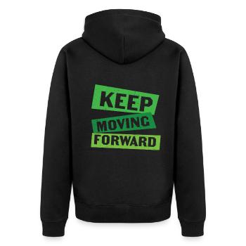 Keep Moving Forward Mental Health - Unisex Premium Organic Zip Hoodie - black - Back - Nico (187cm)