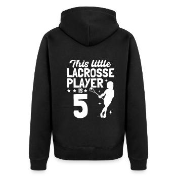 This Little Lacrosse Player Is 5 - Lacrosse Player - Unisex Premium Organic Zip Hoodie - black - Back - Nico (187cm)