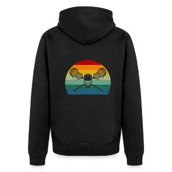 Lacrosse Sticks Lacrosse Helmet Lacrosse Player - Unisex Premium Organic Zip Hoodie - black - Back - Nico (187cm)