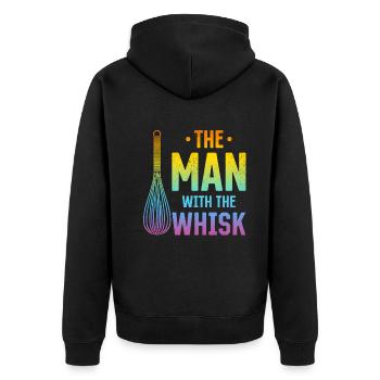 The Man With The Wisk Culinary Man Restaurant & Ki - Unisex Premium Organic Zip Hoodie - black - Back - Nico (187cm)