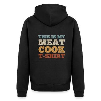 Ceci est mon t-shirt de cuisinier de viande barbecue grillades - Veste à capuche bio Premium Unisexe - noir - Dos - Nico (187cm)