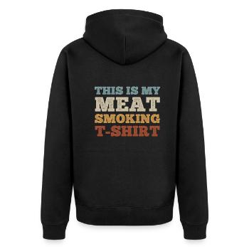 This Is My Meat Smoking T-shirt Grilling Smoke Bar - Unisex Premium Organic Zip Hoodie - black - Back - Nico (187cm)