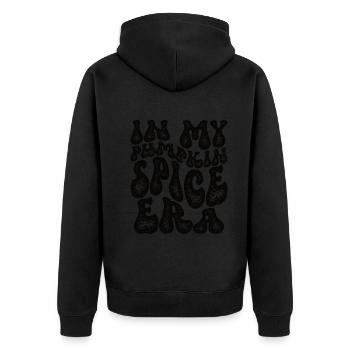 Groovy à l’époque de mes épices à la citrouille - Veste à capuche bio Premium Unisexe - noir - Dos - Nico (187cm)
