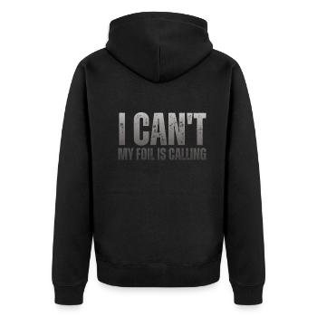 Wing Surfer Wingsurfing Retro Foil Wing - Unisex Premium Bio Zip Hoodie - Schwarz - Hinten - Nico (187cm)