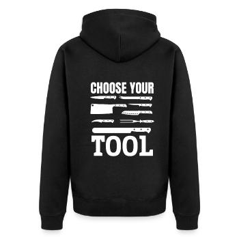 Choose Your Tool Chef Knives Cooking Knives Chefs - Unisex Premium Organic Zip Hoodie - black - Back - Nico (187cm)