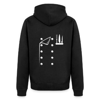 Chef Costume Culinary Chef Chef Instruments Restau - Unisex Premium Organic Zip Hoodie - black - Back - Nico (187cm)