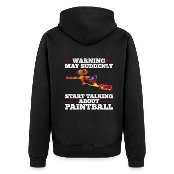 Paintballer - May Suddenly Start Talking About Pai - Unisex Premium Organic Zip Hoodie - black - Back - Nico (187cm)