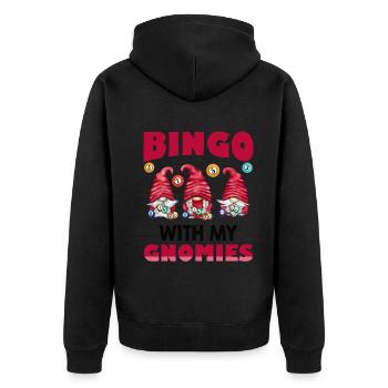 Bingo avec mes gnomies Bingo drôle - Veste à capuche bio Premium Unisexe - noir - Dos - Nico (187cm)