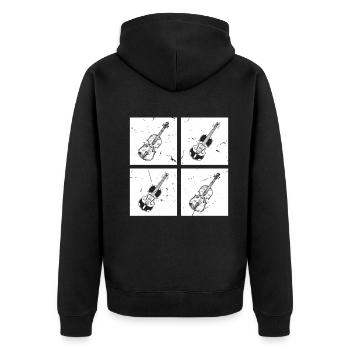 Many Retro Box With Violin Violin Player Violin Mu - Unisex Premium Bio Zip Hoodie - Schwarz - Hinten - Nico (187cm)