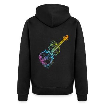 Flower With Violin Violinist Violinist Music And F - Unisex Premium Bio Zip Hoodie - Schwarz - Hinten - Nico (187cm)