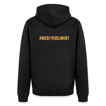 #BestViolinist Violin Player Musician Violinist Vi - Unisex Premium Bio Zip Hoodie - Schwarz - Hinten - Nico (187cm)
