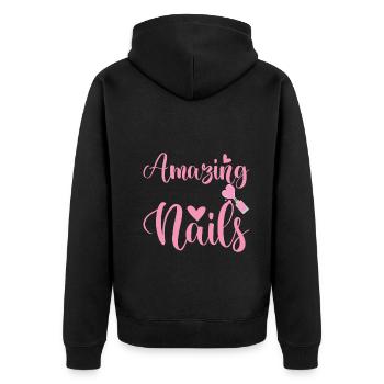 May Your Day Be As Amazing Nail Aunt - Unisex Premium Organic Zip Hoodie - black - Back - Nico (187cm)