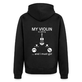 My Violin Is Calling And I Must Go Funny Violinist - Unisex Premium Bio Zip Hoodie - Schwarz - Hinten - Nico (187cm)