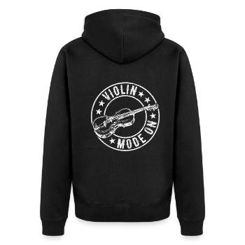 Violin Mode On Violin Instrument Violin Musician V - Unisex Premium Bio Zip Hoodie - Schwarz - Hinten - Nico (187cm)