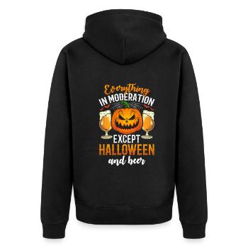 Halloween Party Funny Halloween Halloween Pumpkin - Unisex Premium Organic Zip Hoodie - black - Back - Nico (187cm)