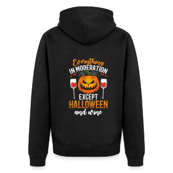 Funny Halloween Party Ideas Halloween Pumpkin - Unisex Premium Organic Zip Hoodie - black - Back - Nico (187cm)