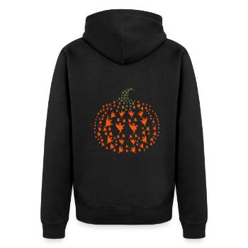 Halloween Pumpkin Halloween Ghost Pumpkin - Unisex Premium Organic Zip Hoodie - black - Back - Nico (187cm)