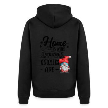 La maison est l’endroit où mes gnomies sont gnome de Noël - Veste à capuche bio Premium Unisexe - noir - Dos - Nico (187cm)