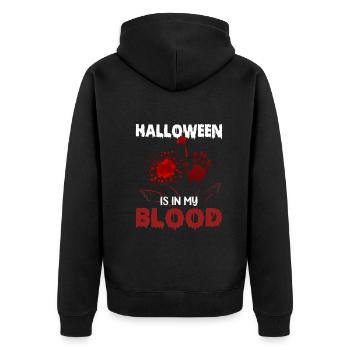 Halloween est dans mon sang - 31 octobre Funny Hallow - Veste à capuche bio Premium Unisexe - noir - Dos - Nico (187cm)