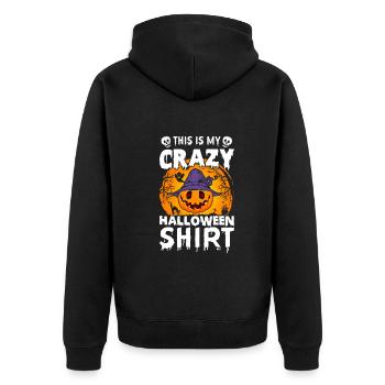 C’est ma chemise d’Halloween folle - Halloween drôle - Veste à capuche bio Premium Unisexe - noir - Dos - Nico (187cm)