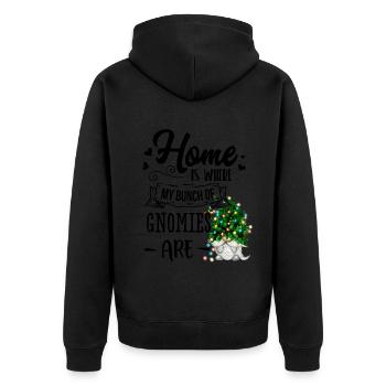 La maison est l’endroit où mes gnomies sont gnome de Noël - Veste à capuche bio Premium Unisexe - noir - Dos - Nico (187cm)