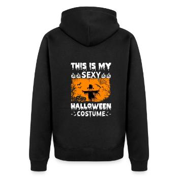 This Is My Sexy Halloween Costume Halloween Party - Unisex Premium Bio Zip Hoodie - Schwarz - Hinten - Nico (187cm)