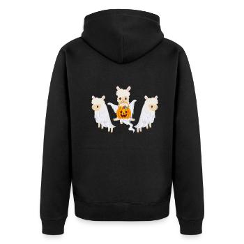Halloween Sheep Funny Sheep Halloween - Unisex Premium Organic Zip Hoodie - black - Back - Nico (187cm)