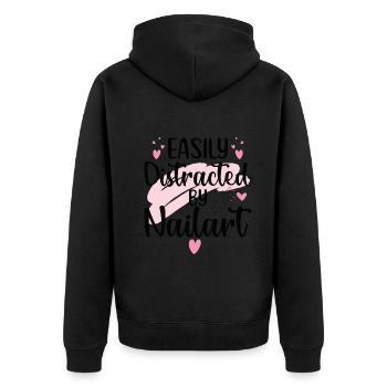 Facilement distrait par le nail art Nail Tech - Veste à capuche bio Premium Unisexe - noir - Dos - Nico (187cm)