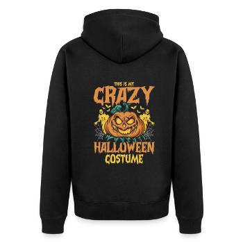 This Is My Crazy Halloween Costume - Halloween Pum - Unisex Premium Bio Zip Hoodie - Schwarz - Hinten - Nico (187cm)