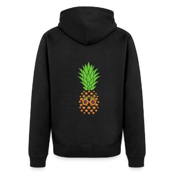 Drôle de citrouille ananas d’Halloween - Veste à capuche bio Premium Unisexe - noir - Dos - Nico (187cm)