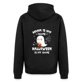 Halloween Mom - Mama Is My Name Halloween Is My Ga - Unisex Premium Organic Zip Hoodie - black - Back - Nico (187cm)