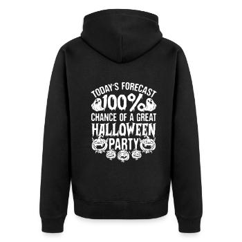 Les prévisions d’aujourd’hui 100% de chances d’un grand Halloween - Veste à capuche bio Premium Unisexe - noir - Dos - Nico (187cm)