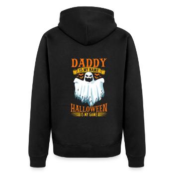 Papa est mon nom Halloween est mon jeu - Daddy Hall - Veste à capuche bio Premium Unisexe - noir - Dos - Nico (187cm)