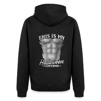 This Is My Halloween Costume - Funny Halloween - Unisex Premium Bio Zip Hoodie - Schwarz - Hinten - Nico (187cm)
