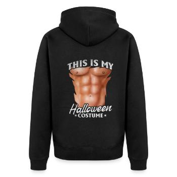 This Is My Halloween Costume Halloween Funny Hallo - Unisex Premium Bio Zip Hoodie - Schwarz - Hinten - Nico (187cm)