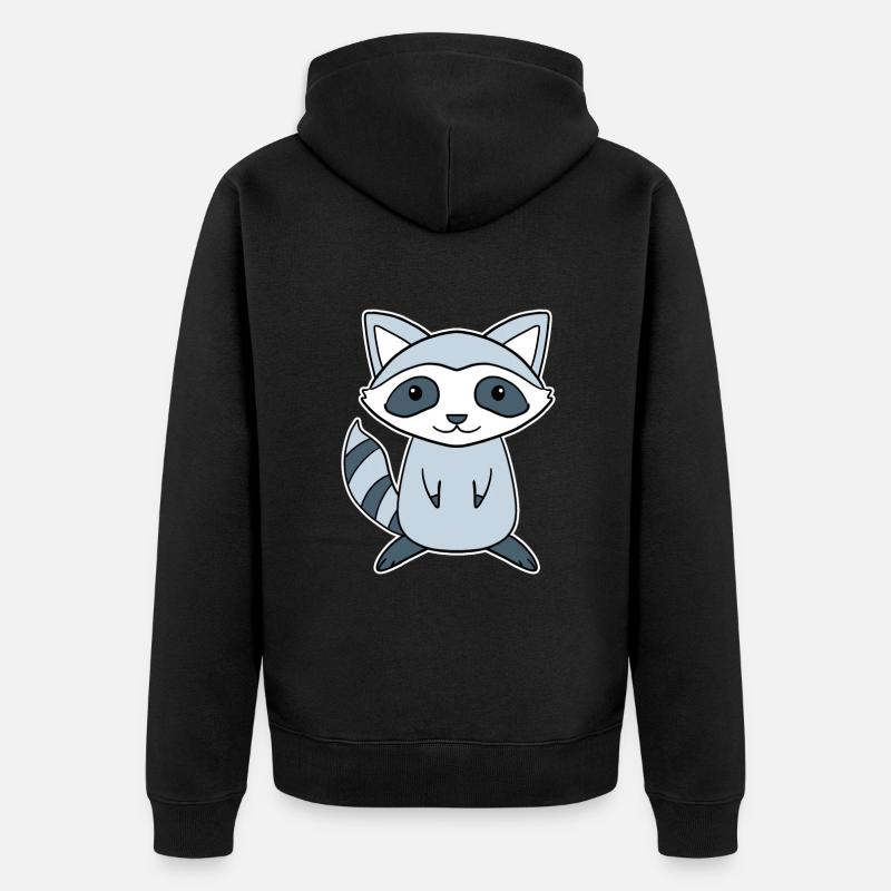 Raton laveur - Veste à capuche bio Premium Unisexe - noir