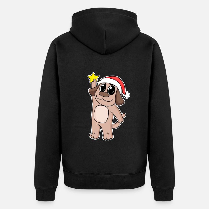 Chien Noël - Veste à capuche bio Premium Unisexe - noir