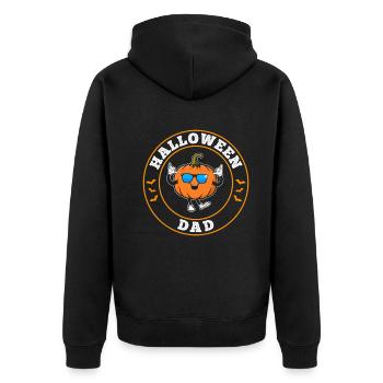 Halloween Dad Pumpkin Halloween Daddy Halloween - Unisex Premium Organic Zip Hoodie - black - Back - Nico (187cm)