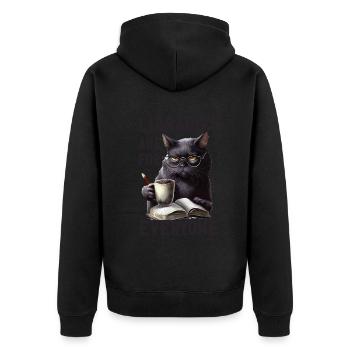 Bibliotheken Sind Für Alle Da Bibliothekar - Unisex Premium Bio Zip Hoodie - Schwarz - Hinten - Nico (187cm)