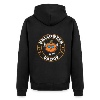 Halloween Daddy Pumpkin Halloween Dad Halloween - Unisex Premium Organic Zip Hoodie - black - Back - Nico (187cm)
