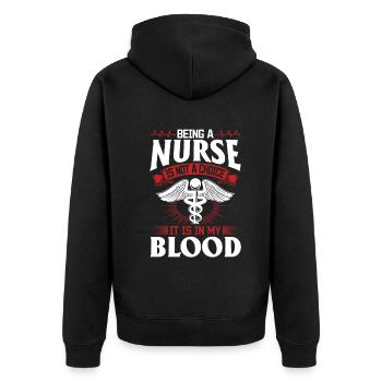 Hospice Nurse Registered Nurse Hospital Nurse - Unisex Premium Bio Zip Hoodie - Schwarz - Hinten - Nico (187cm)