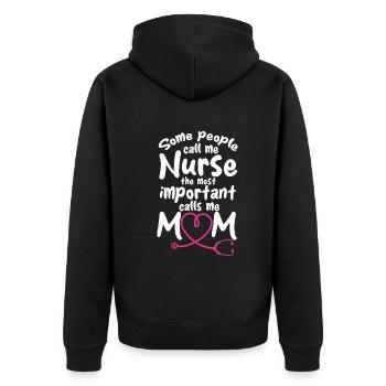 Infirmière d’hôpital Maman Infirmière gériatrique Maman - Veste à capuche bio Premium Unisexe - noir - Dos - Nico (187cm)