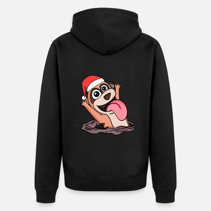 Noël de suricate - Veste à capuche bio Premium Unisexe - noir