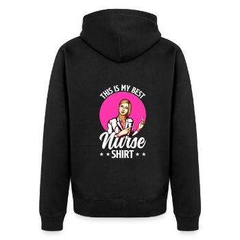 C’est ma meilleure chemise d’infirmière - soins infirmiers meilleure infirmière - Veste à capuche bio Premium Unisexe - noir - Dos - Nico (187cm)