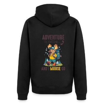 L’aventure appelle les enfants orignal mignon - Veste à capuche bio Premium Unisexe - noir - Dos - Nico (187cm)