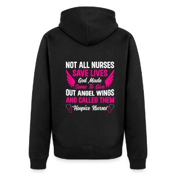 Nursing Nurse Hospice Nurses - Unisex Premium Organic Zip Hoodie - black - Back - Nico (187cm)