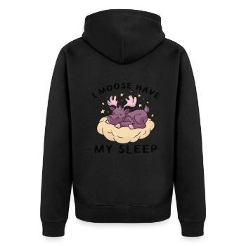 J’ai besoin de mon sommeil orignal mignon - Veste à capuche bio Premium Unisexe - noir - Dos - Nico (187cm)